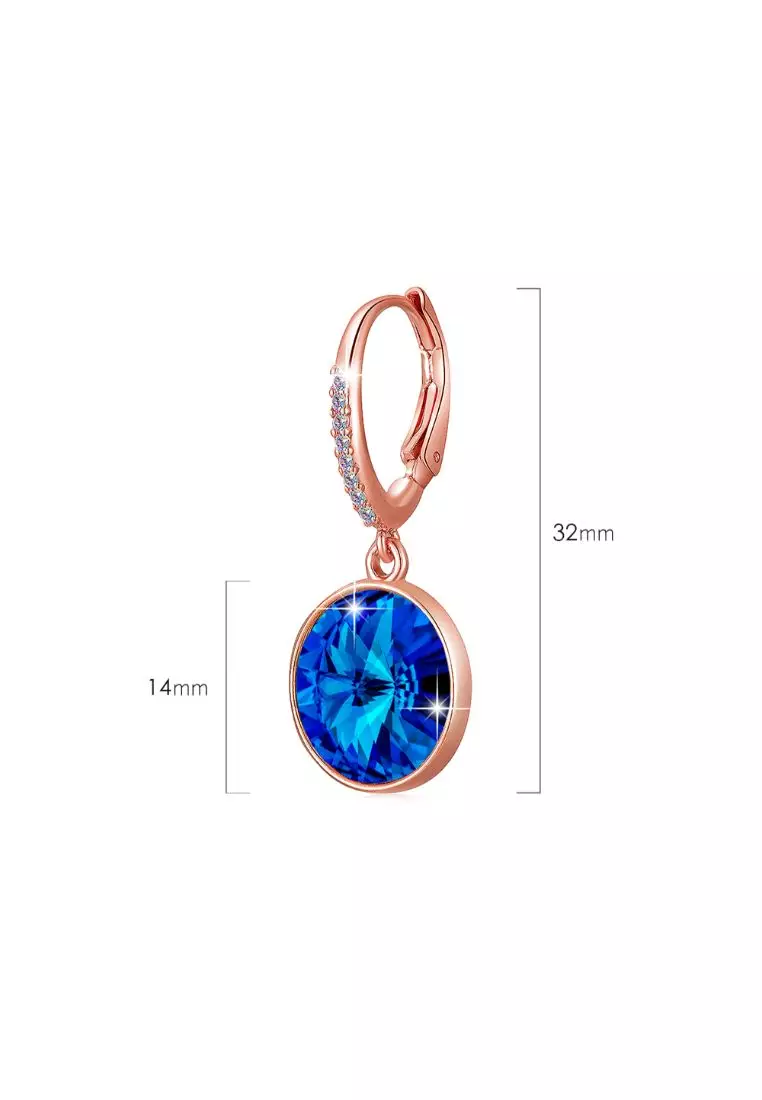 Precious Drop Earrings Coral Blue Embellished with SWAROVSKI® crystals