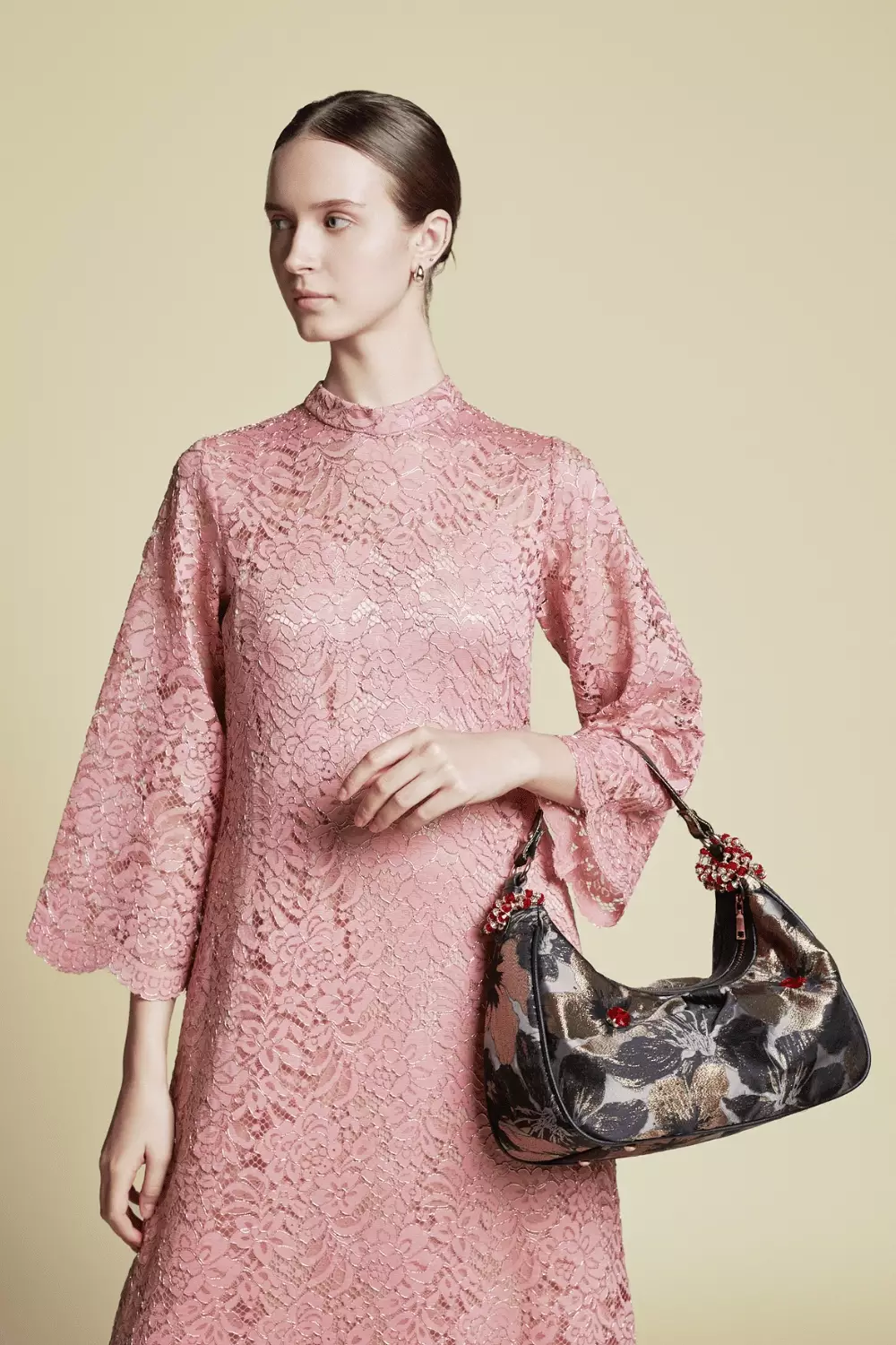 Demure Signature - Crystal Embellished Dalia Gardenia Tote bag