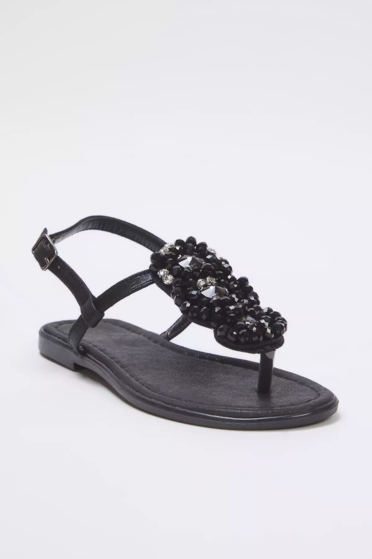 Black Stone Ankle Banded Flip Flops Women Stylish Sandals Takss25Sd00006
