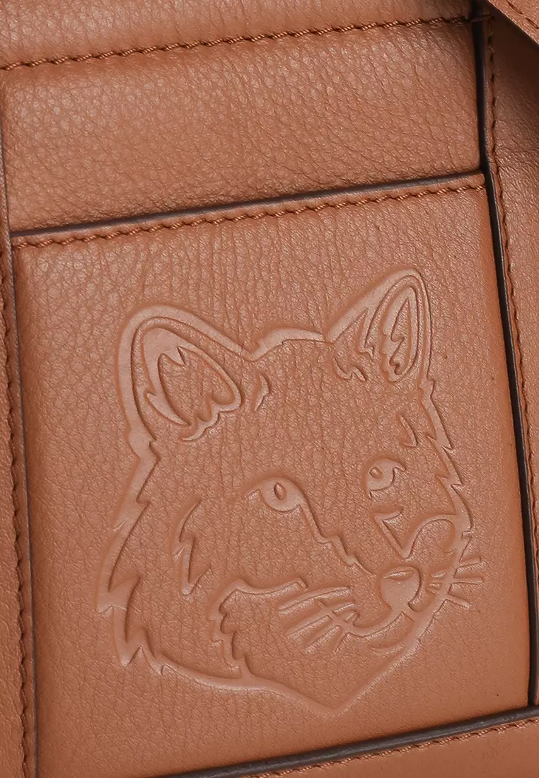 Fox Head Leather Mini Tote Bag