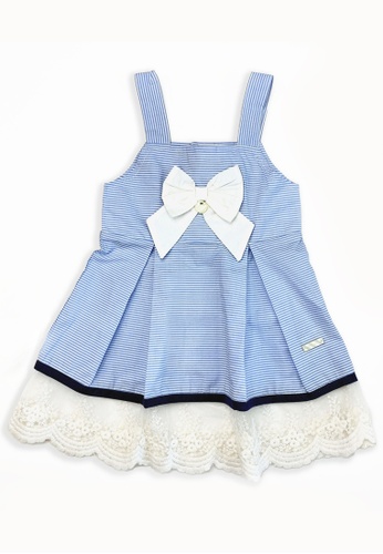 Toffyhouse white and blue Toffyhouse Tea party blue and white striped dress 23439KA5742F15GS_1