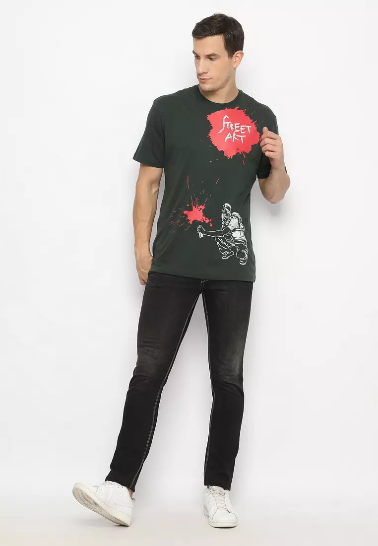 POLICE T-Shirt Cotton Combed Pria 207280341