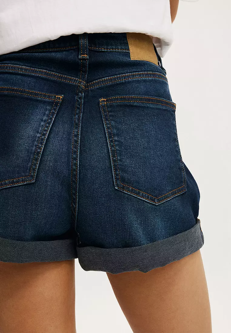 High Rise Classic Stretch Denim Shorts