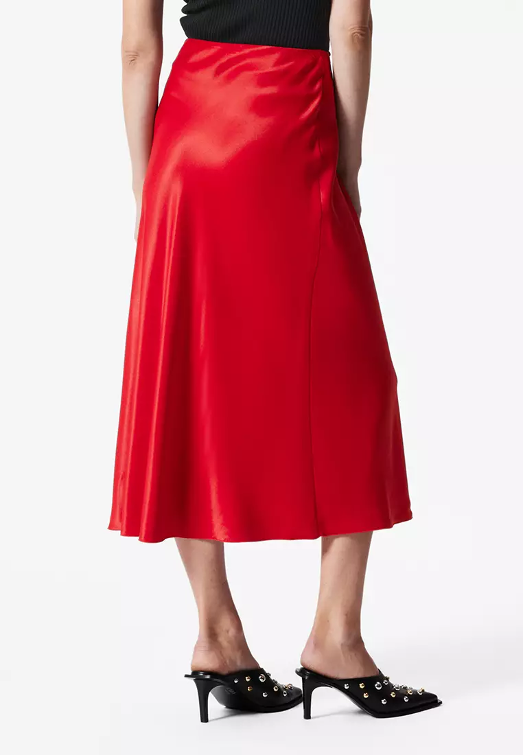 Satin Midi Skirt