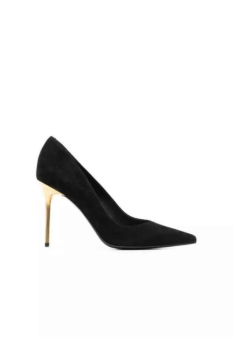Buy Balmain Pointed Toe Suede Effect Heel Shoes 2025 Online