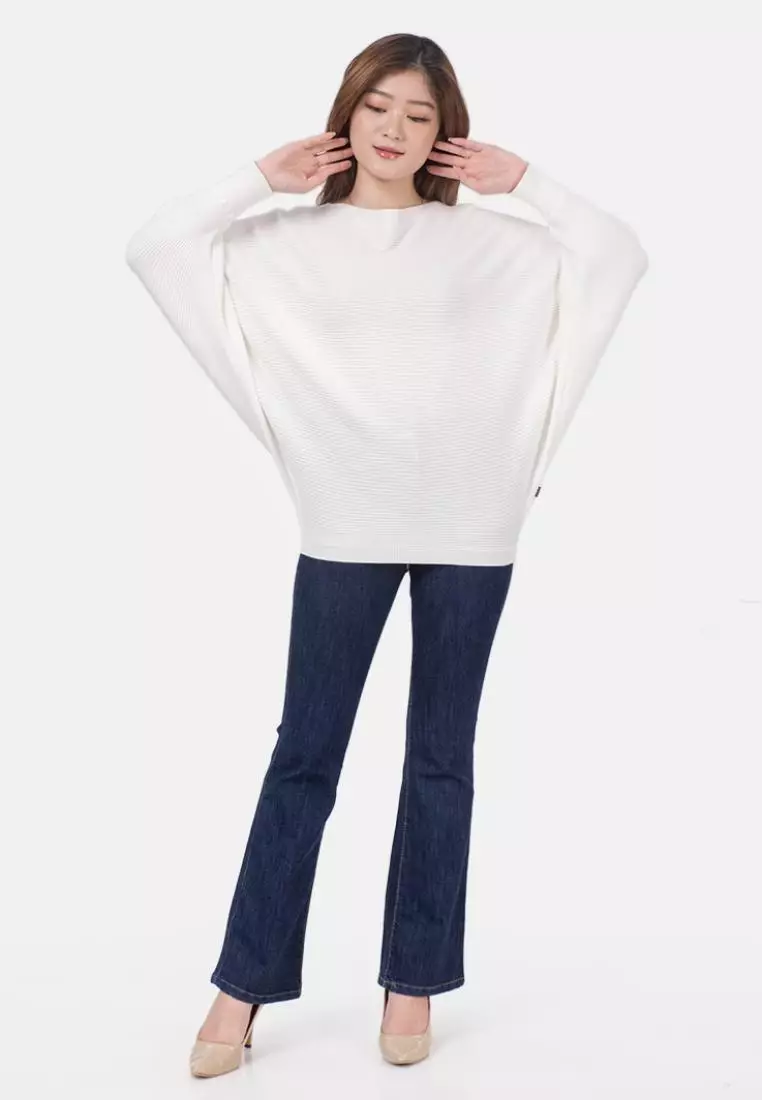 Batwing Sabrina Blouse in White