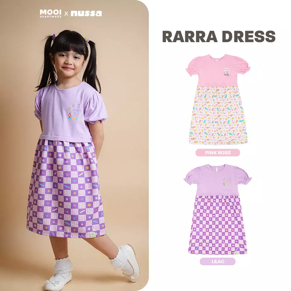 Mooi x Nussa Dress Anak Perempuan Rarra Dress - Lilac