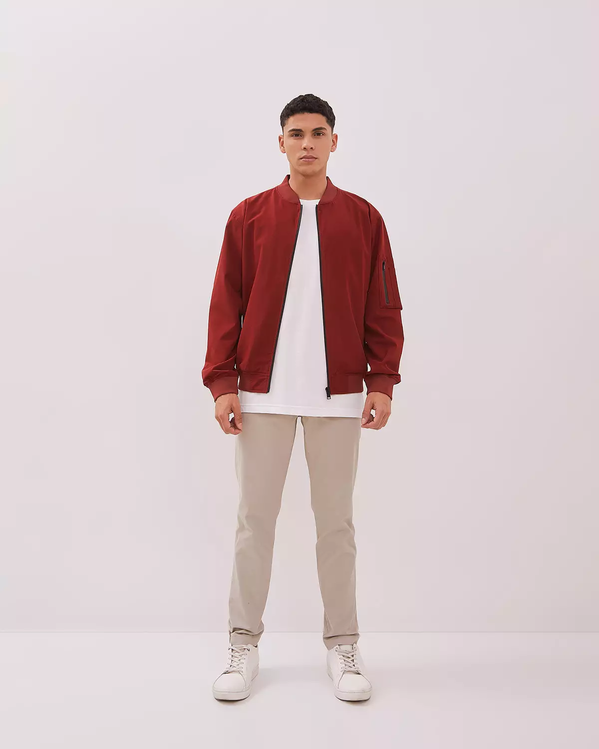 MAROON RED BOMBER JACKET FOR MEN
