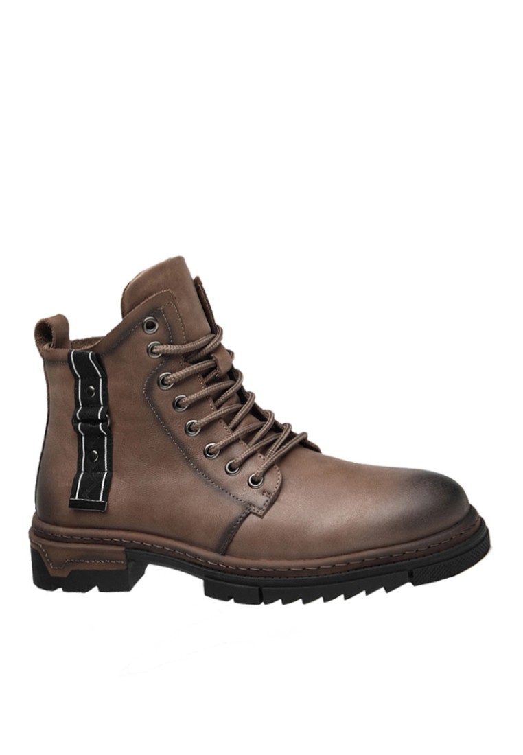 VANSA Trendy Cow Leather High-top Cargo Boots VSM-B20750