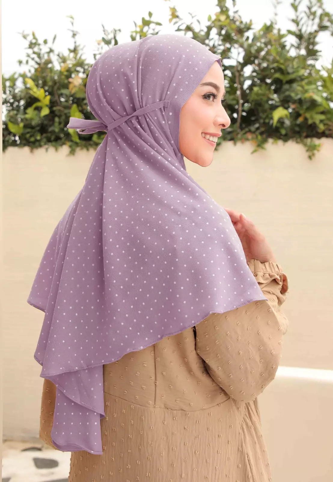 Zelena - Rowena Bergo | Hijab Instan Tali | Kerudung Motif - Misty Lilac