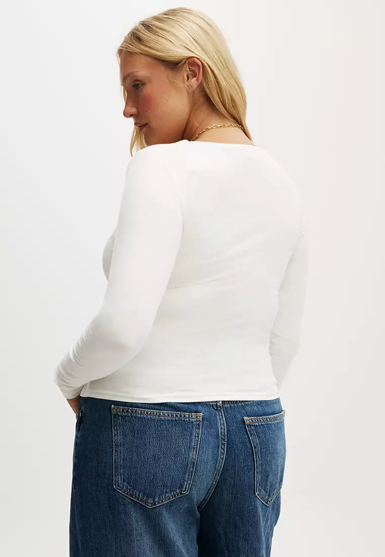 Sunday Scoop Neck Long Sleeves Top