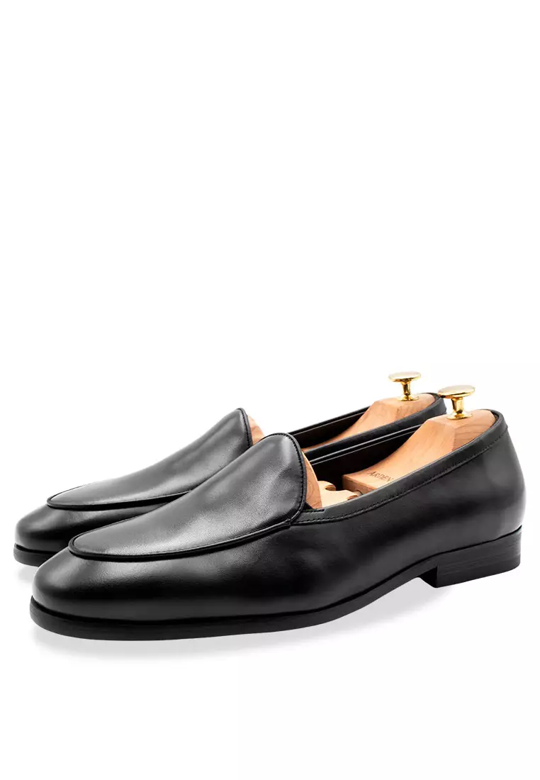 Monteros Black Blake Stitch Venetian Loafer