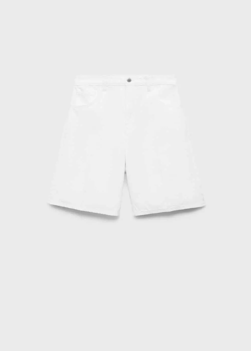 Celana pendek denim lurus berpinggang tinggi