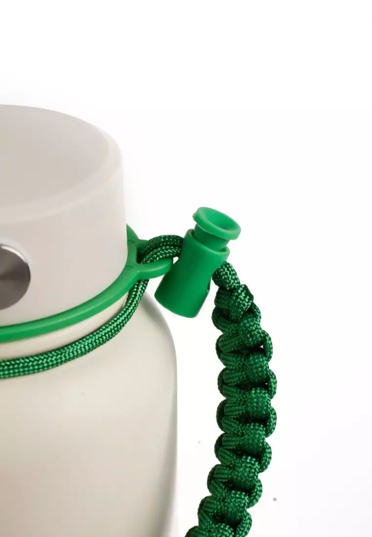 Crossing Paracord Bottle Carrier Strap with Carabiner - Bright Green