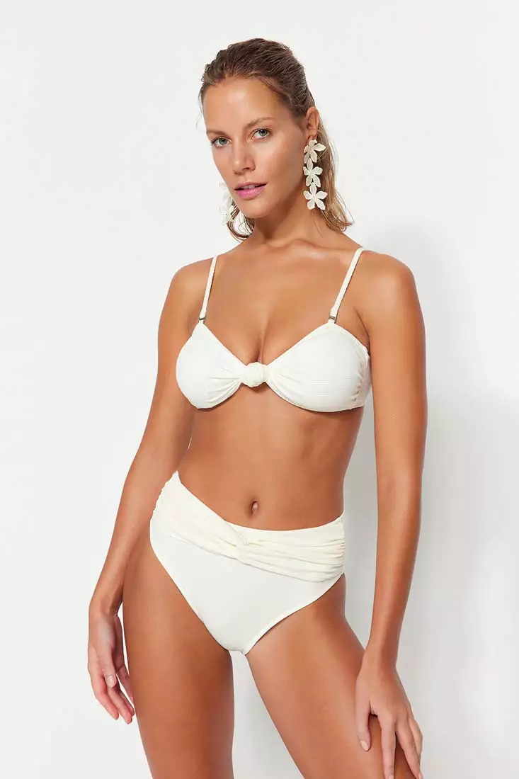 White high sale waisted swimsuit bottoms