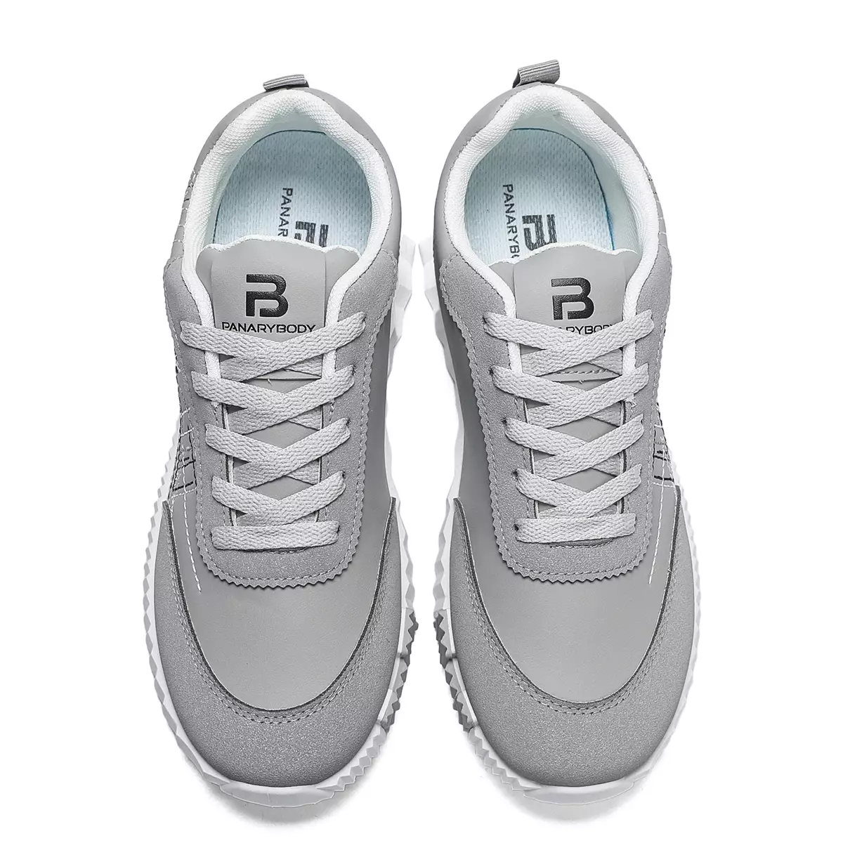 Sepatu Sekolah Cowok Hitam Abu Sneakers Sport Polos Pria QNR32 