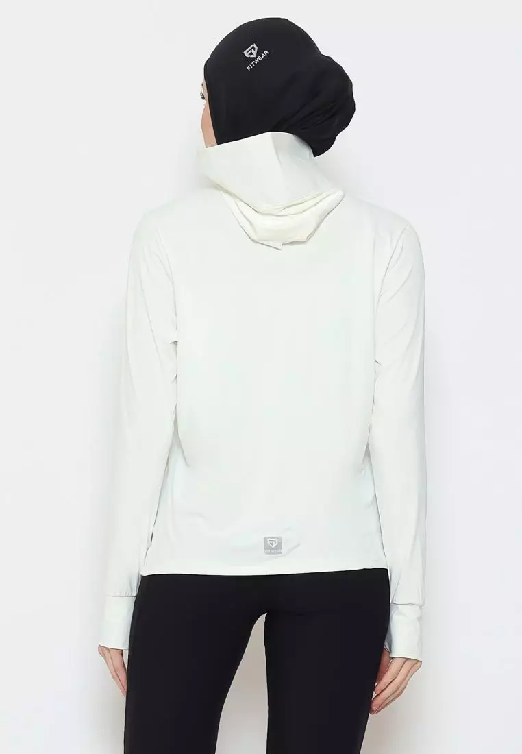 Fitwear - Jaket K-Style Anti UV Olahraga Wanita FLORYN UPF 50++ PJ POCKET - BROKEN WHITE