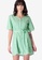 FabAlley green Floral Belted Flared Sleeve Dress B739EAA2206D96GS_1
