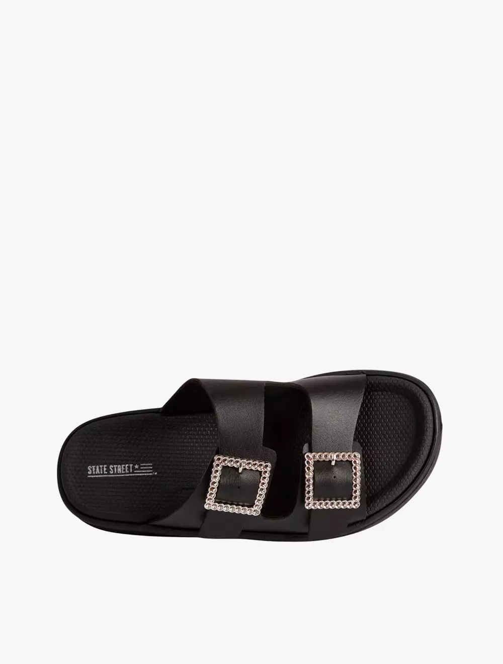 Payless State Street Womens Carolyn Footbed Sandals - Black_05