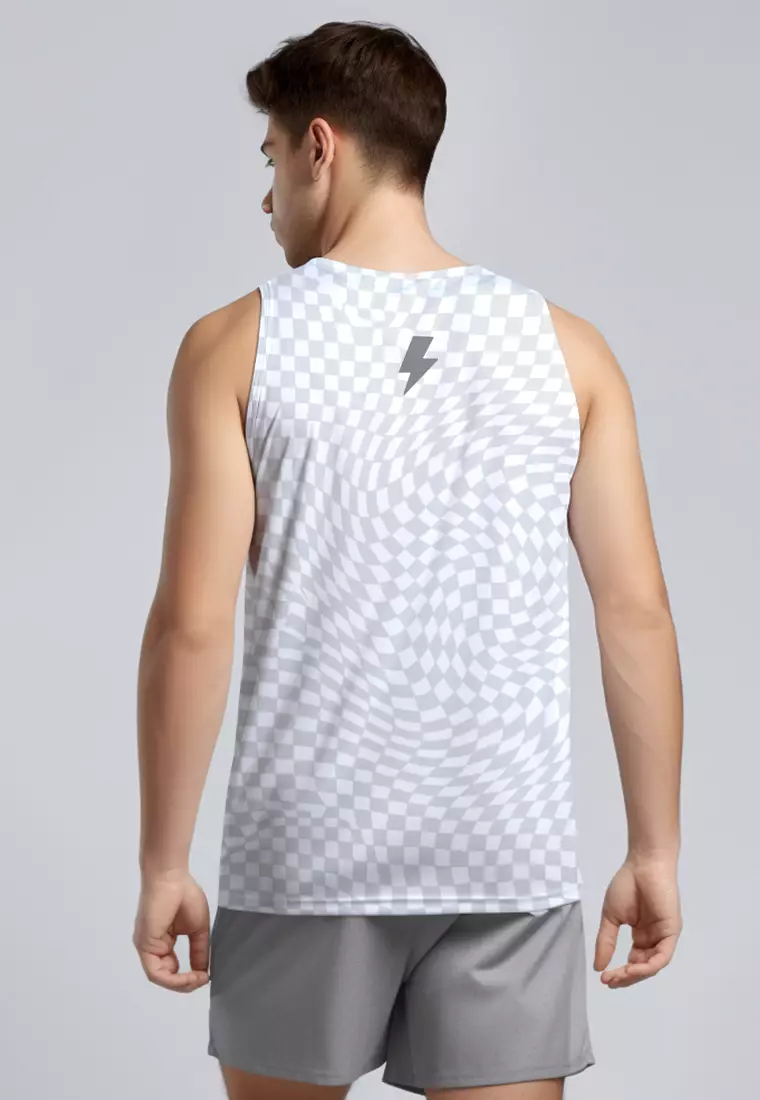 MSA88 Kaos Kutung Gym Running Lari Olahraga "checkerboard" grey - airdrylite