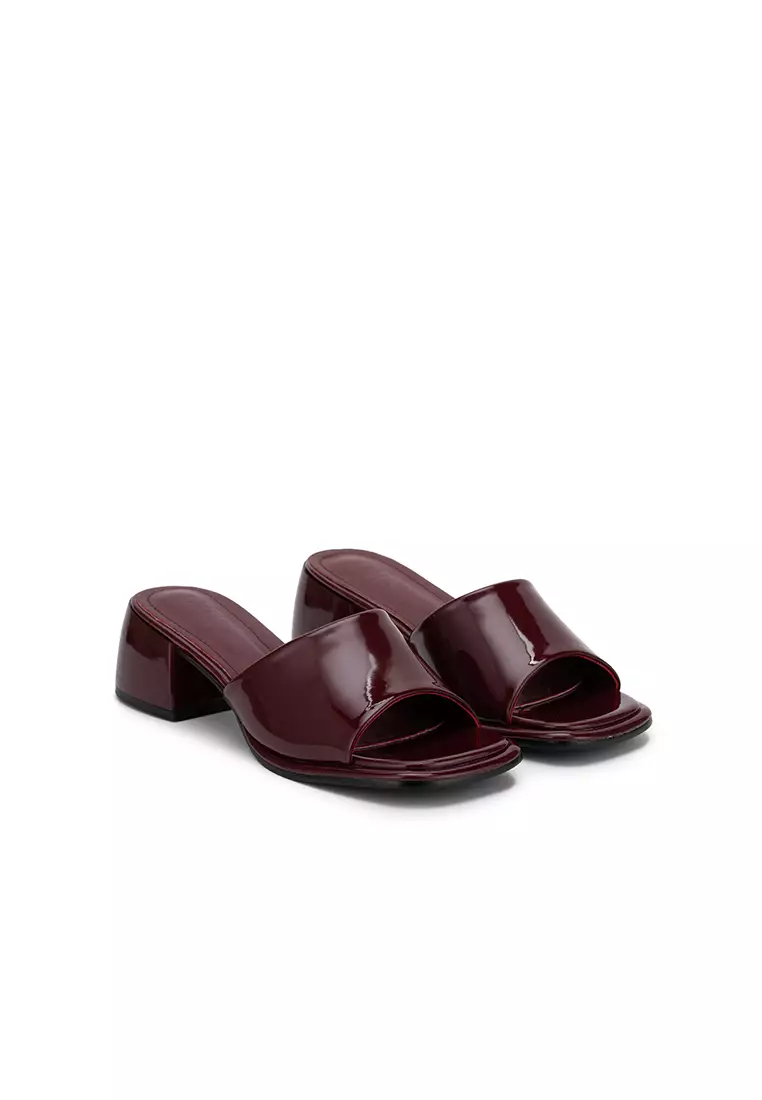 SQUARE TOE CHUNKY LOW HEEL SLIDE