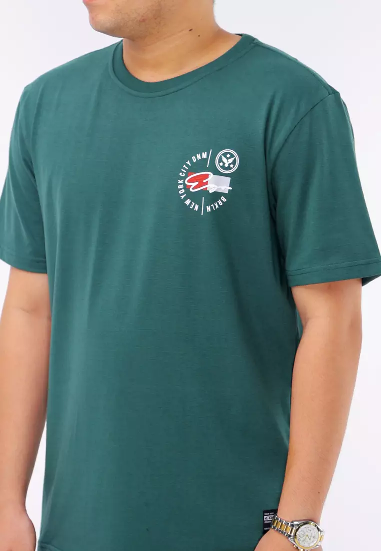 Round Neck Streaky Short Sleeves