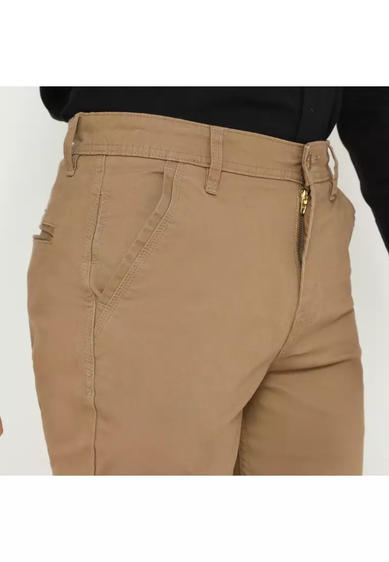 POLICE Celana Chino Panjang Cotton Premium Stretch Regular Fit Pria