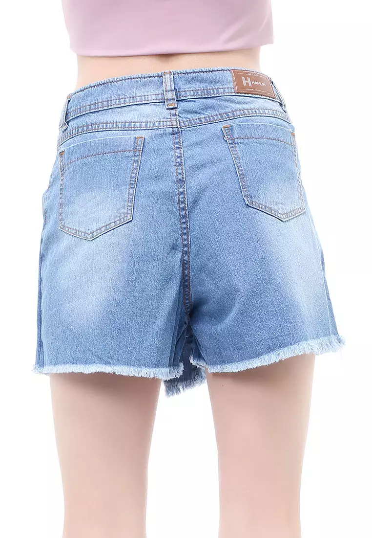 Madoc Short Skirt Pants Rok Celana Pendek Kasual Wanita Stylish Material Denim ORIGINAL - Blue