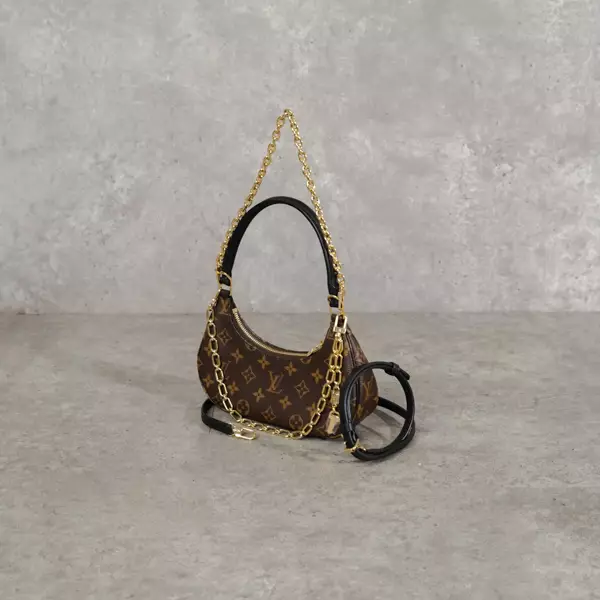 Tas LOUIS VUITTON LV CATCHY PM ECLIPSE BLACK BROWN SHOULDER BAG 100% ORIGINAL