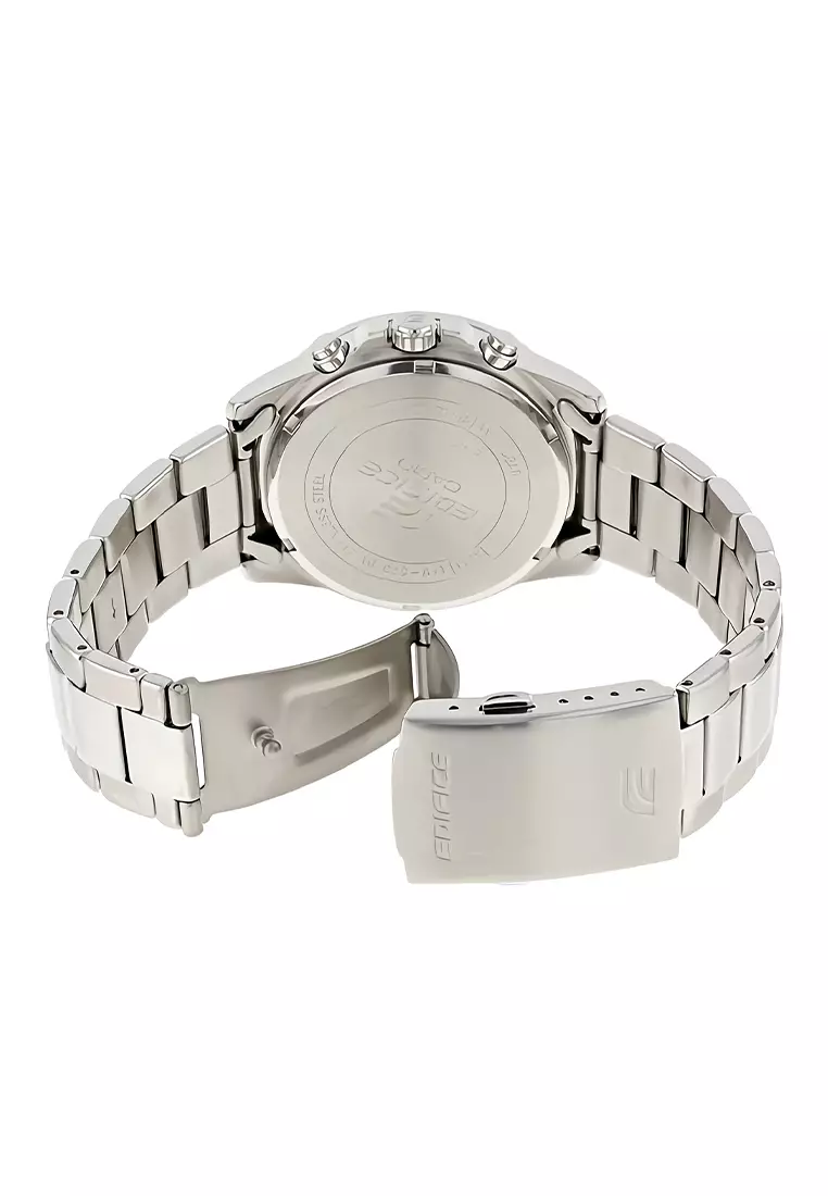 Casio Edifice Jam Tangan Chronograph Pria Silver Black Dial Stainless Steel - EFV-570D-1AV