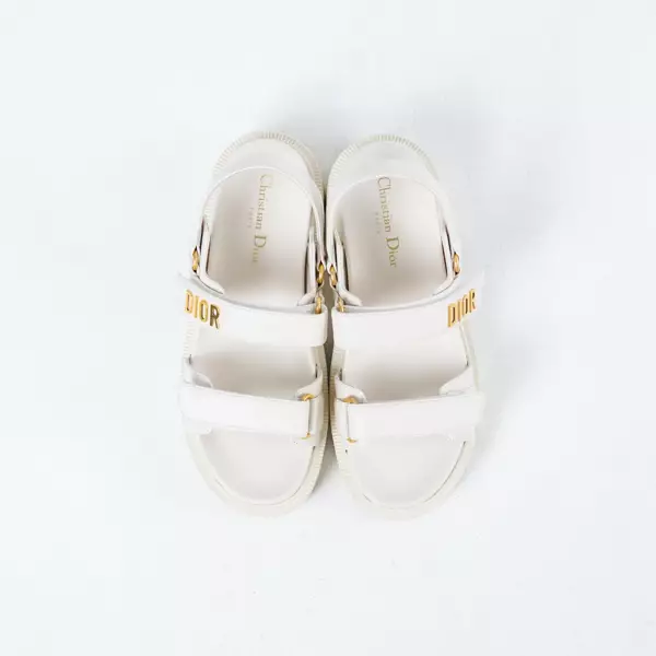Sandal CHRISTIAN DIOR DIORACT PLATFORM LAMBSKIN WHITE STRAP SANDAL 100% ORIGINAL