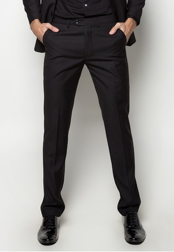 Well Suited black Slim Fit Suit Trousers 2DF4CAA5504CE2GS_1