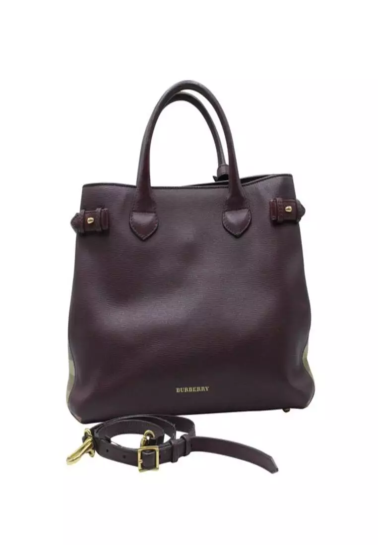 Burberry tote bag purple sale