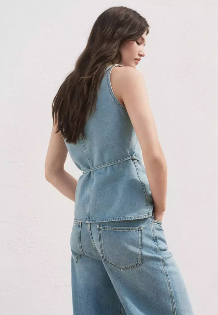 Buttoned Denim Gilet