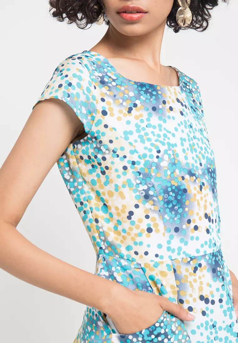 Sophistix Amani Dress in Blue Print