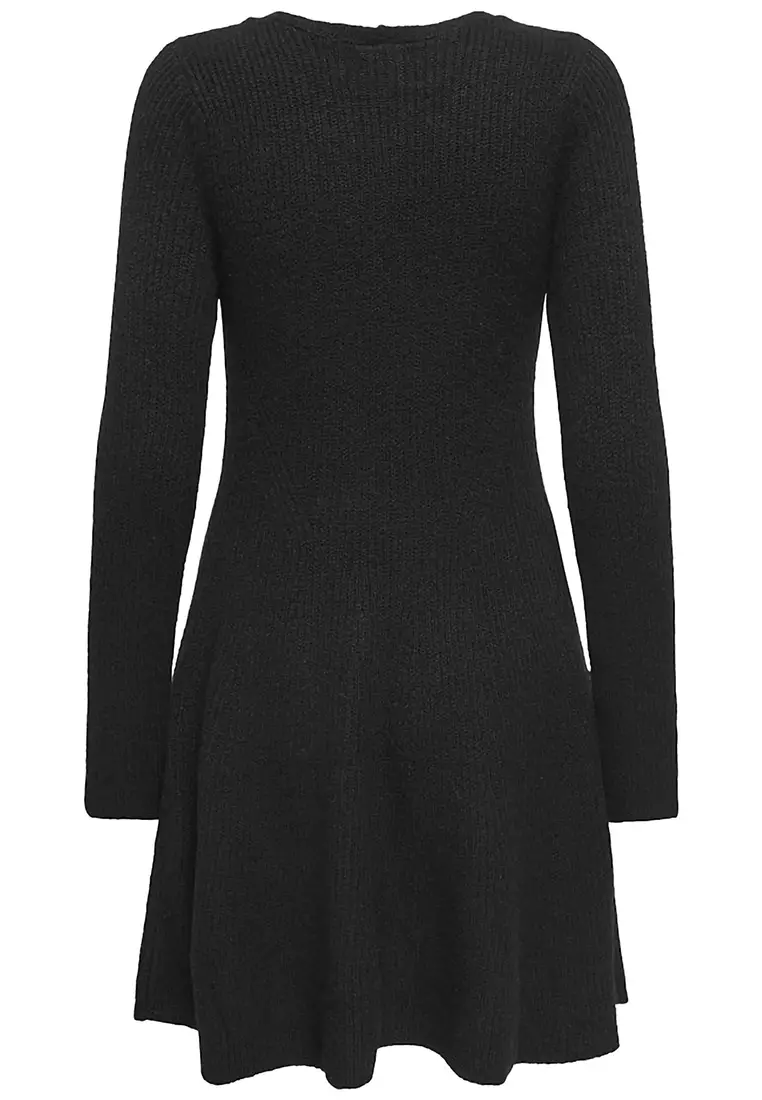 Long Sleeve V-Neck Skater Dress