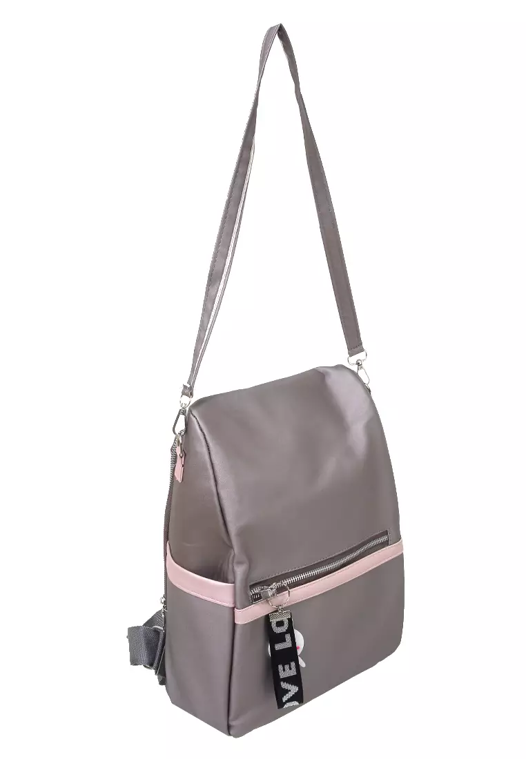 Kaila Tas Ransel Wanita Design Simple Backpack Premium Quality - Grey