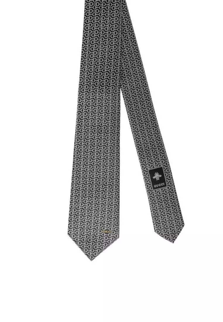 Horsebit Silk Jacquard Tie
