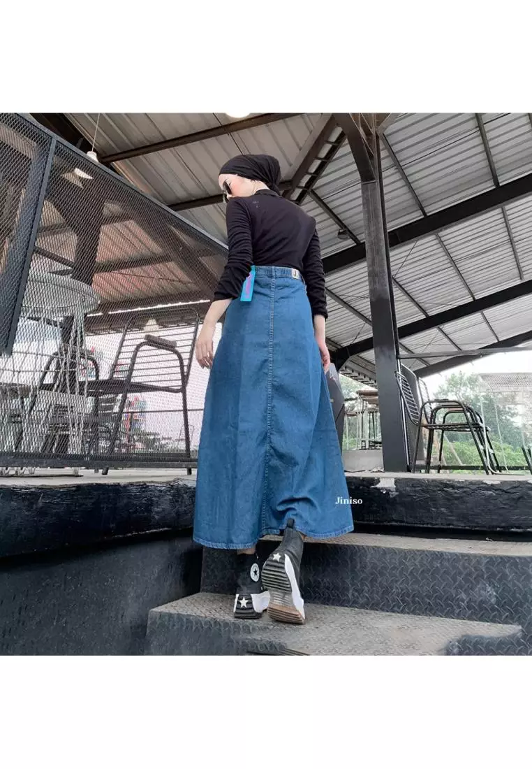 Highwaist Rok Slit Jeans Panjang 996 SEVENTY