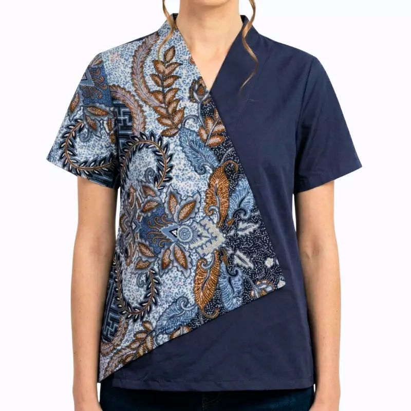 Blouse Batik Wanita - Atasan Batik - Bhatara Batik Leslie - Baju Batik Modern Lengan Pendek