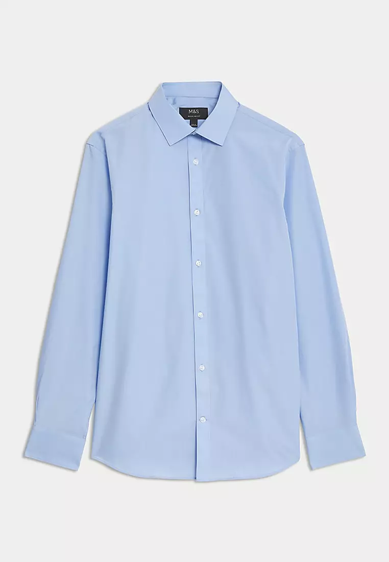 Regular Fit Easy Iron Cotton Blend Shirt