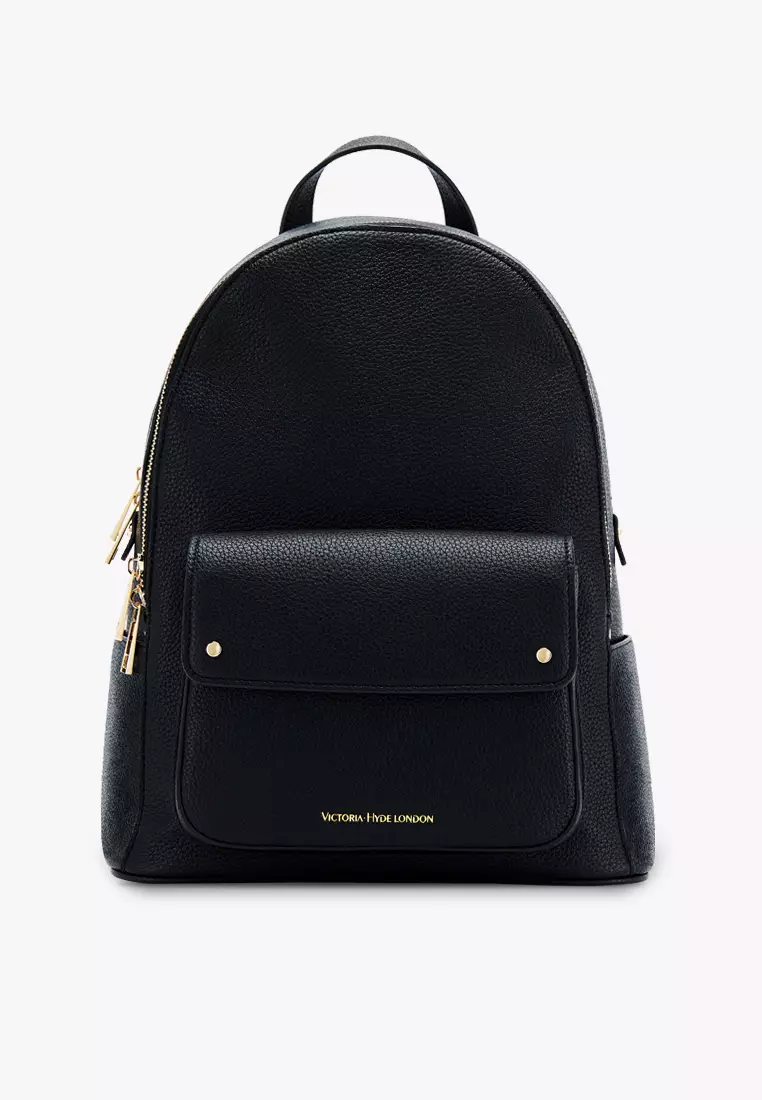 Alexandra 女式皮革双肩背包 多隔层 輕便大容量-黑色