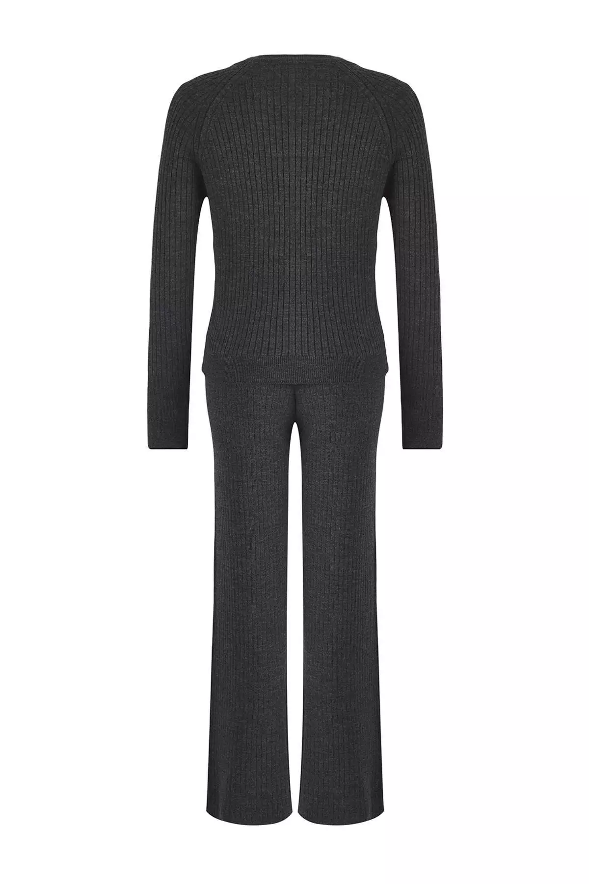 Anthracite Stone Basic Finger Detailed Knitwear Bottom-Top Set Twoaw24Au32