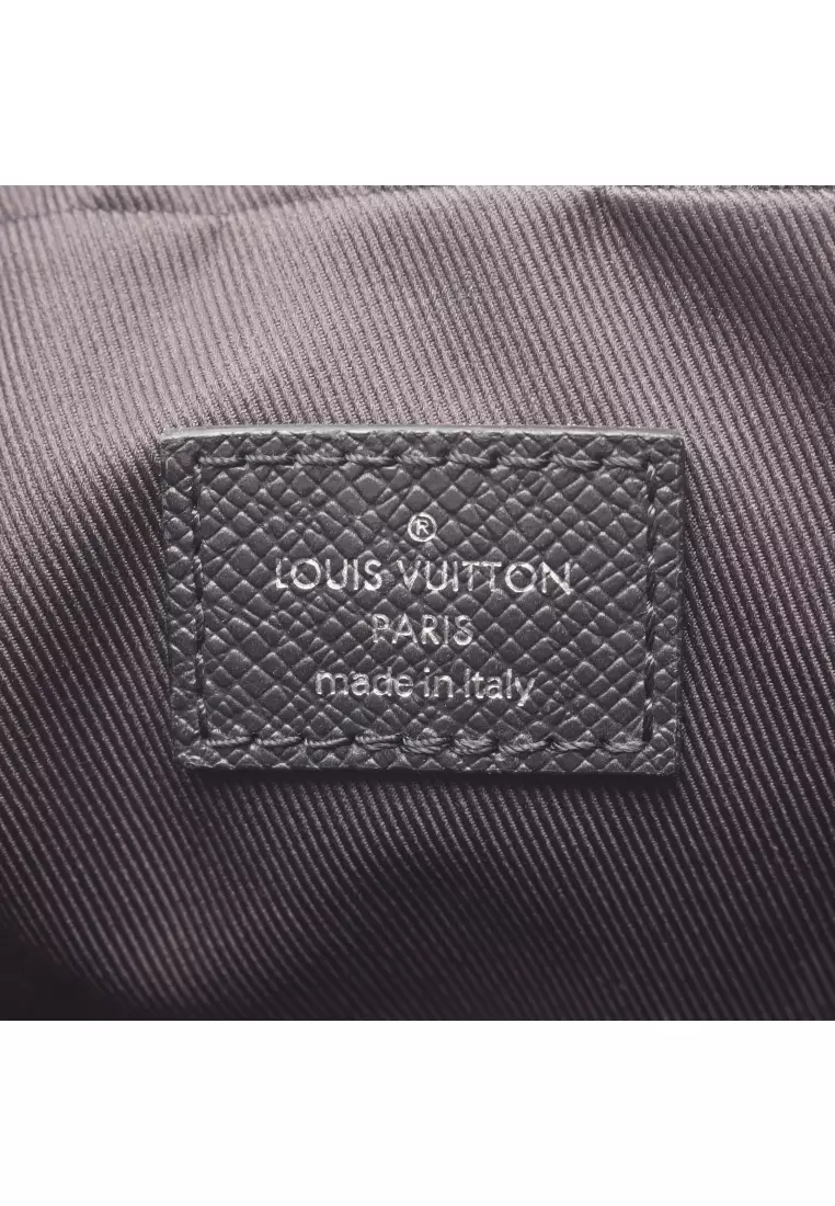Pre-Loved Louis Vuitton bum bag outdoors Taigarama Noir body bag waist bag PVC leather black