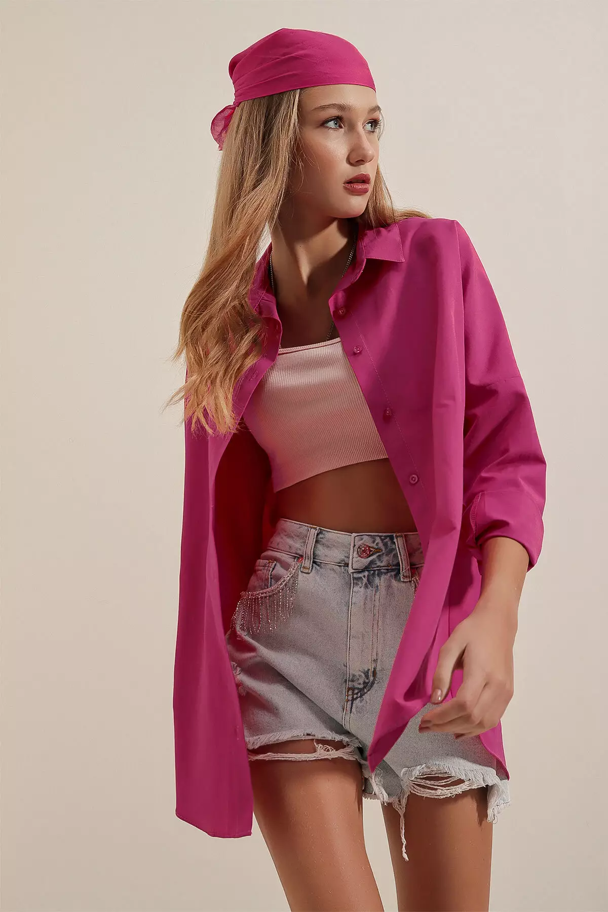 Oversized Long Basic Shirt