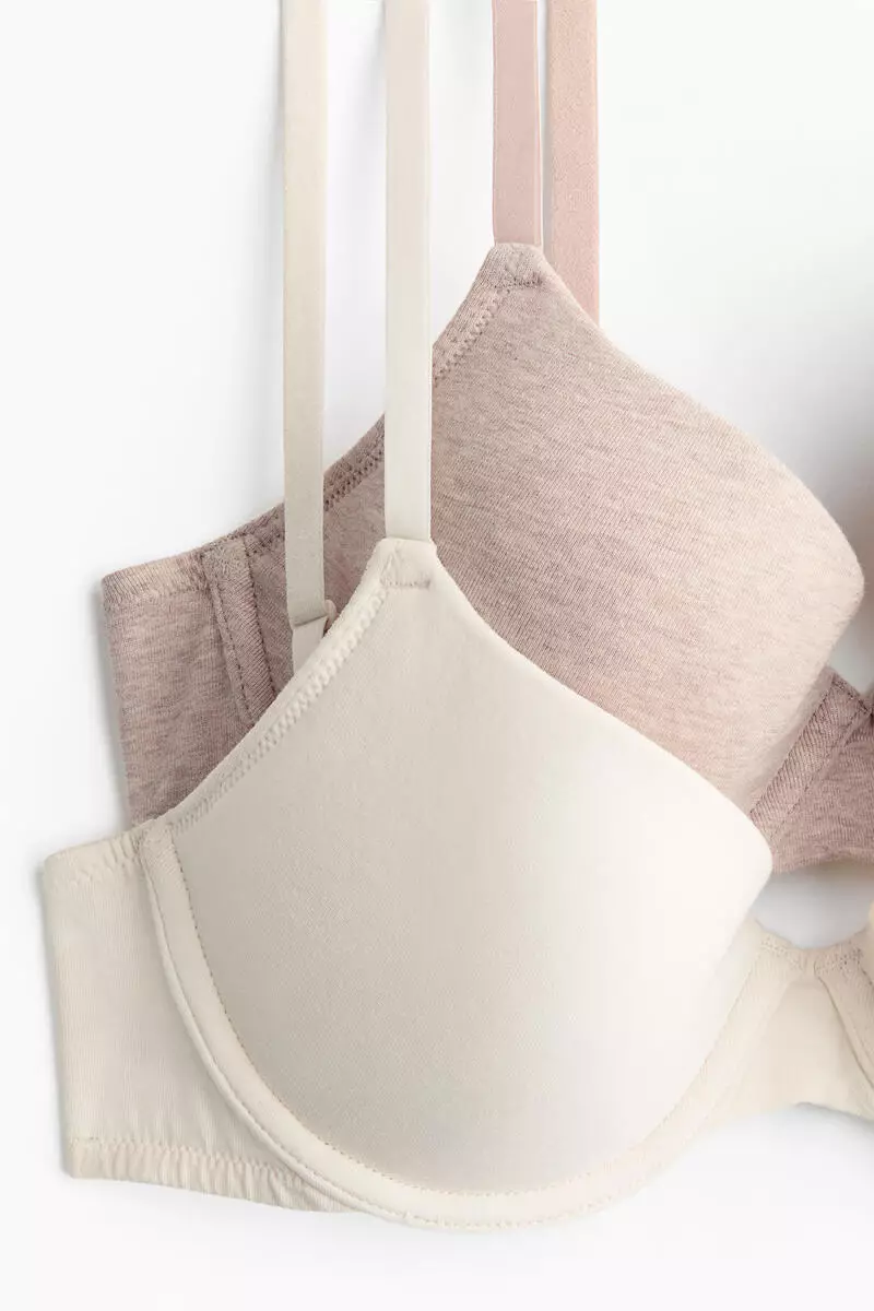 2-pack padded underwired cotton bras