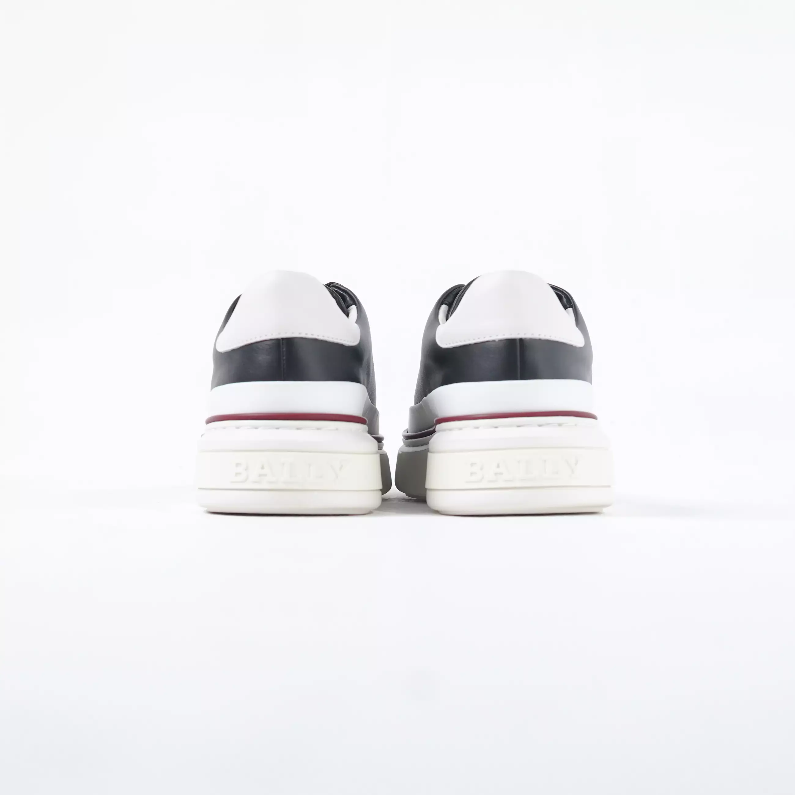 Sepatu BALLY MAILY CALF RUBBER WHITE BLACK SNEAKER 100% ORIGINAL