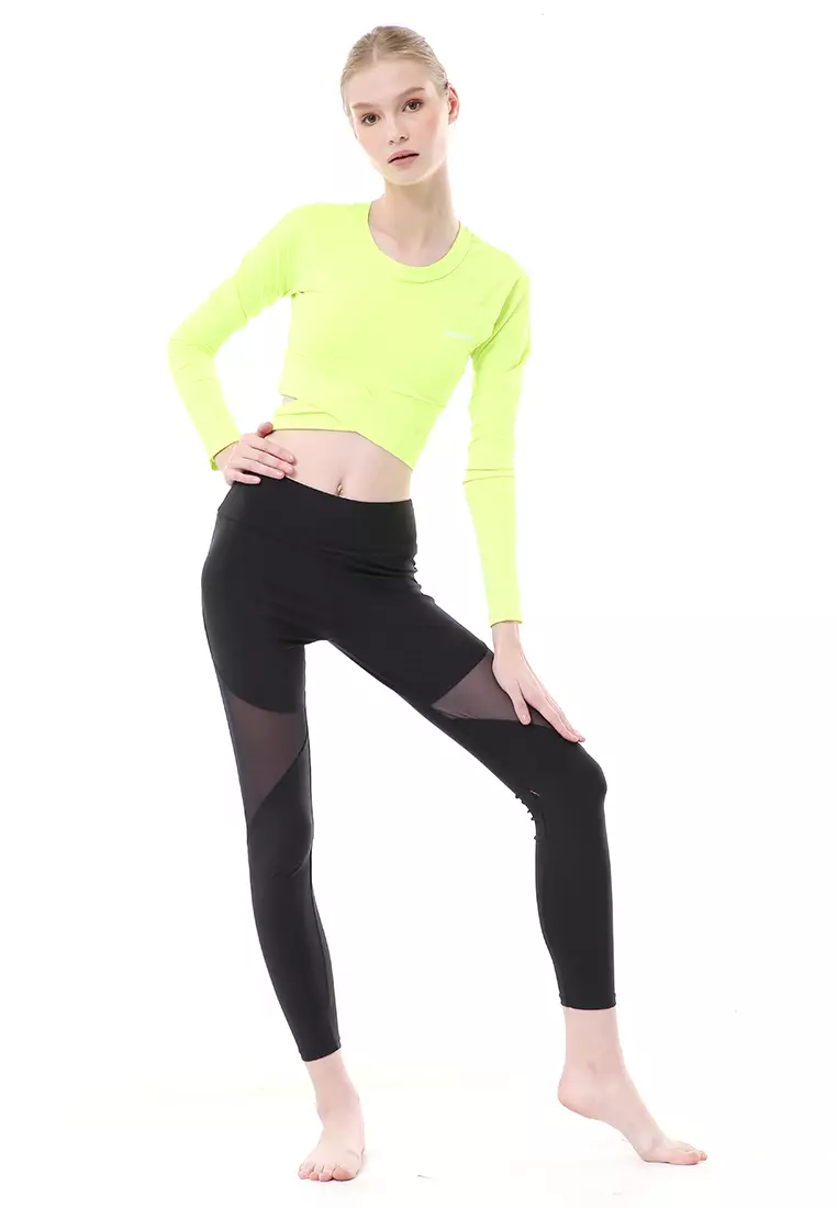 Felisa Baju Senam Aerobik Atasan Wanita Long Sleeve Premium Quality - Stabilo