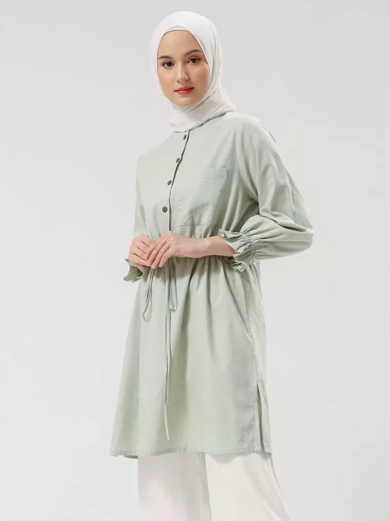 Urban Exchange Fiona Green Shirt - Tunik Kasual Wanita