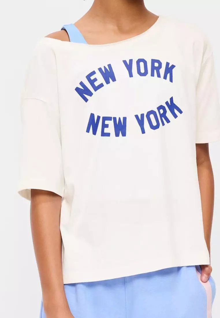 Off-Shoulder Graphic T-Shirt for Girls